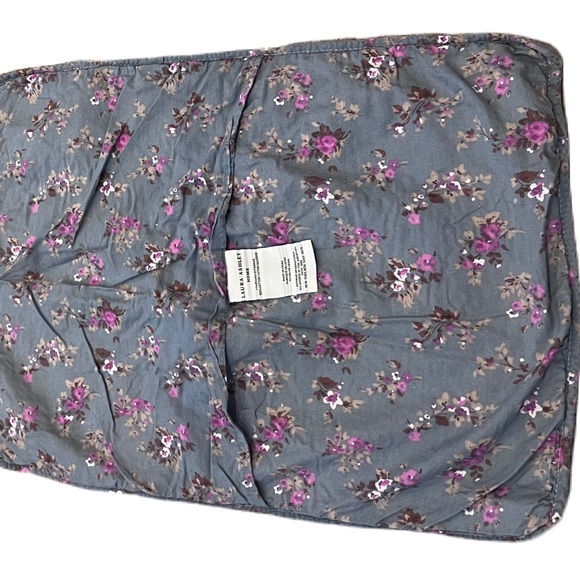 Laura Ashley Sham Patchwork Quilted Floral Blue & Purple Standard Sham - Picture 5 of 9